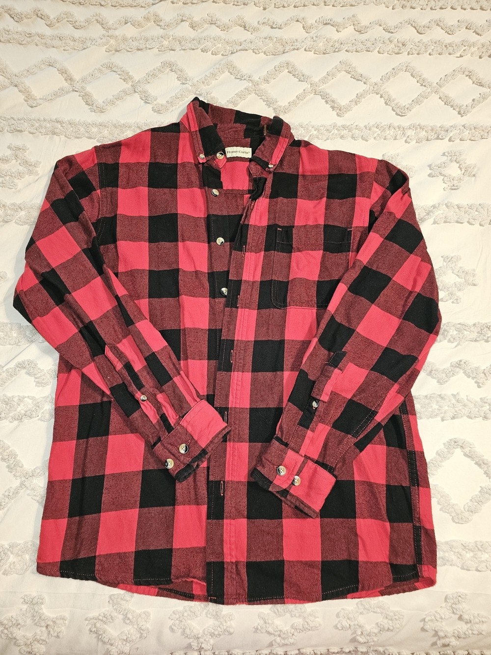 Hobbs Creek Classic Red & Black Buffalo Plaid Flannel Shirt - Mens